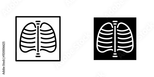 X-ray scan outlined and solid icon vector collection.