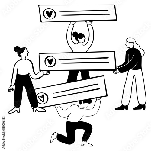 People leaving comments or reviews