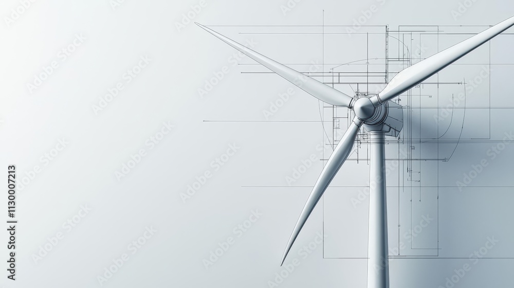 Hightech wind turbine blueprint, minimalist civil engineering rendering, sleek and innovative design, detailed line work, monochrome Hightech wind turbine blueprint, minimalist civil engineering rendering, sleek and innovative design, detailed line work, monochrome