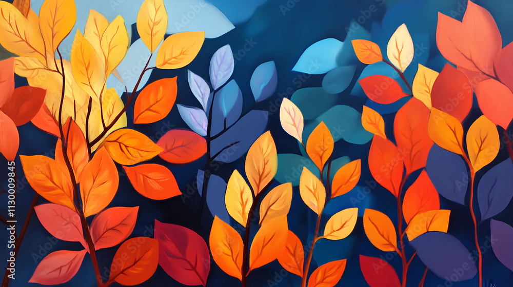 Autumn Leaves Pattern on Water Seamless Design Autumn Leaves Pattern on Water Seamless Design