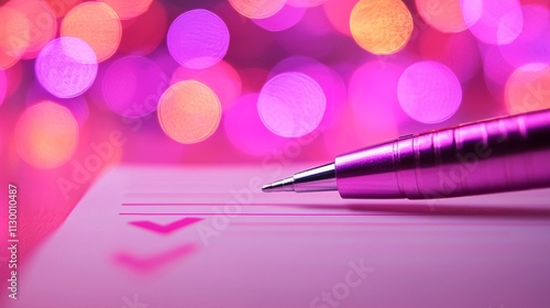 An individual checking off completed goals on a list with a sense of accomplishment Stock Photo with side copy space