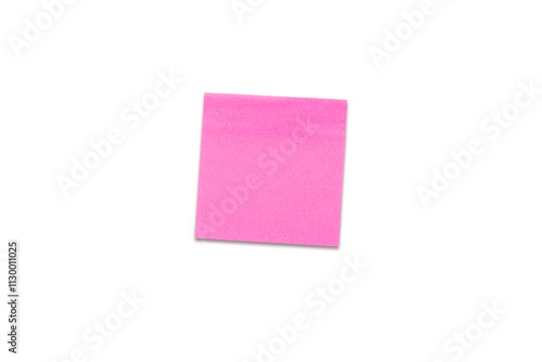 Pink note paper isolated on transparent background
