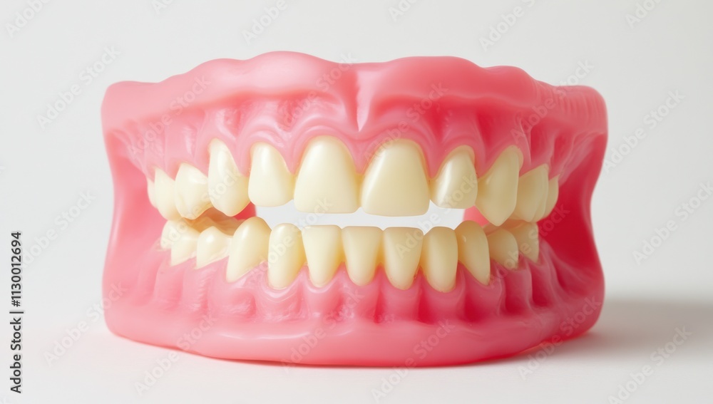 Obraz premium Plastic Denture Model on White Background