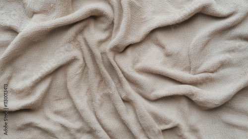 Textured Beige Fabric Drape