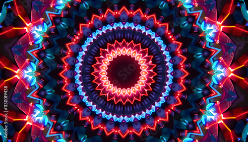 Dynamic Aztec-Inspired Geometric Patterns with Bright Hues