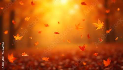 Dynamic Falling Leaves in Warm Gradient Tones