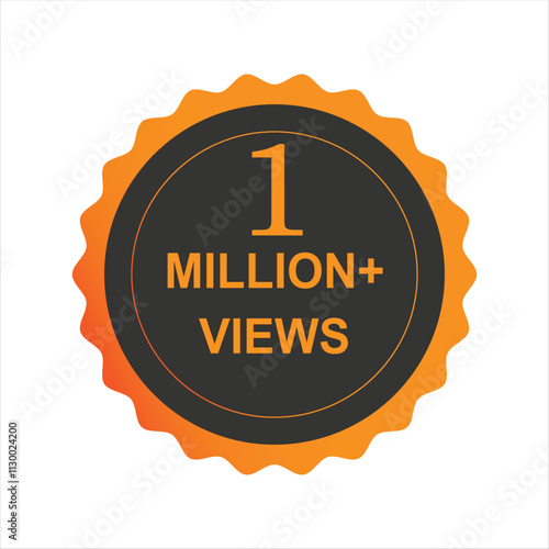 1 million Views vector post 1 million celebration. 1 million views. thank you congratulation. 1M Views celebration background design circle One million view for social media platform