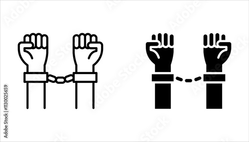 Handcuff icon set, Handcuff, Police Equipment sign design on white background