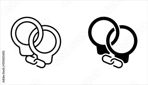 Handcuff icon set, Handcuff, Police Equipment sign design on white background