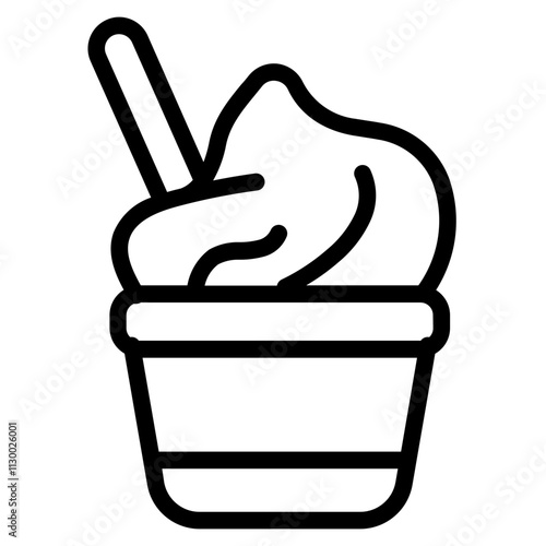 Frozen yogurt Line Icon