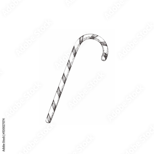 Candy Cane Sketch Christmas Celebration Decoration Winter Event Festival of X-Mas
