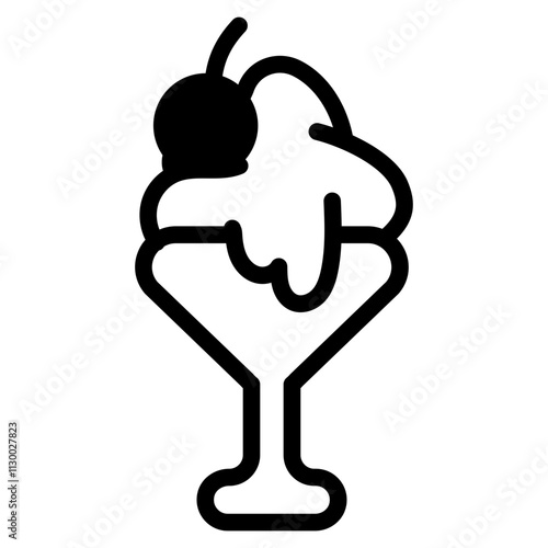 Ice cream sundae Glyph Icon