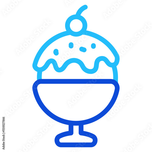 Ice cream toppings Duoline Icon