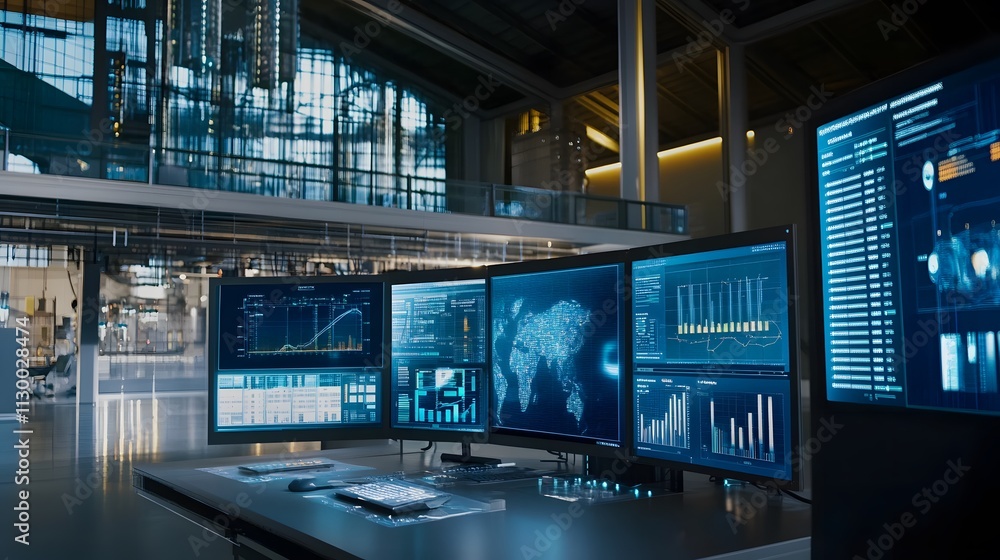 Obraz premium Supercomputer processing vast amounts of data, symbolizing advanced technology and innovation in data analytics and computational power.