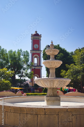 Fuente y reloj de Jonacatepec, Morelos, México