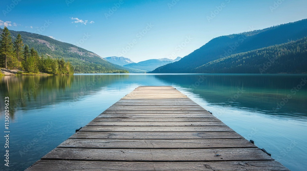 Fototapeta premium wooden pier on lake