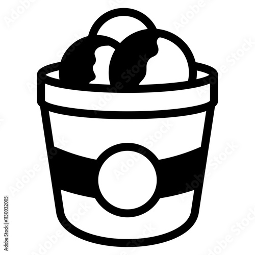 Ice cream tub Glyph Icon