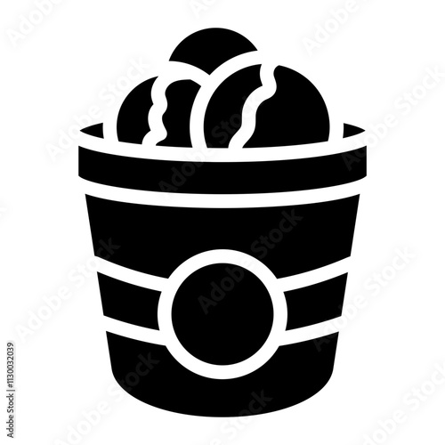 Ice cream tub Solid Icon