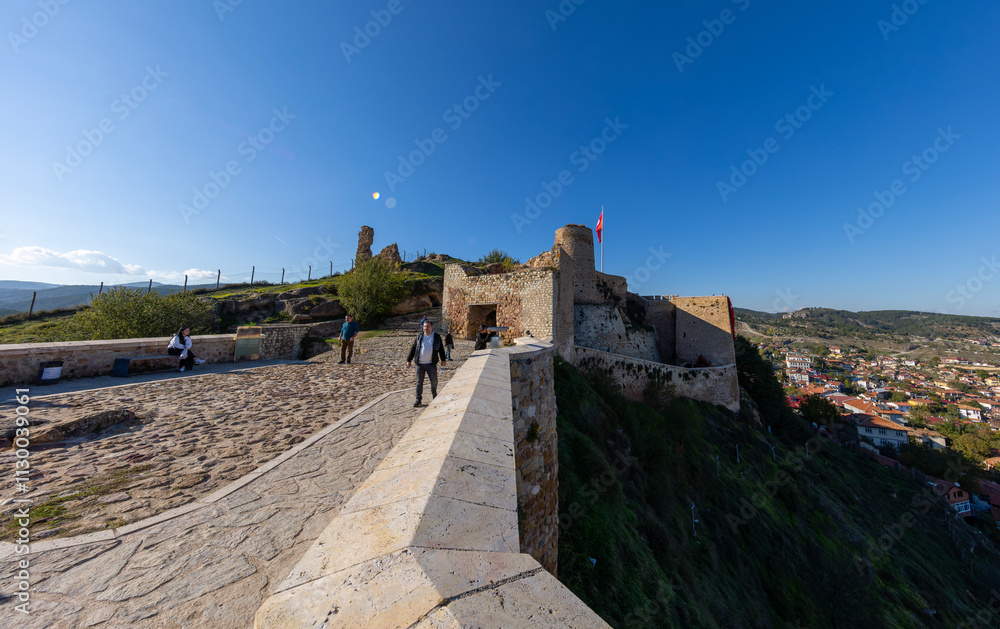 Landscape of historical Kastamonu castle on the hills near the city, Kastamonu, Turkey
