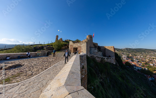Obraz na płótnie Landscape of historical Kastamonu castle on the hills near the city, Kastamonu, Turkey w salonie