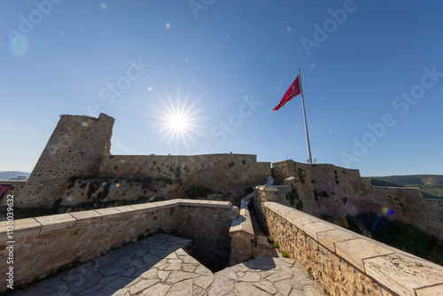 Obraz na płótnie Landscape of historical Kastamonu castle on the hills near the city, Kastamonu, Turkey w salonie