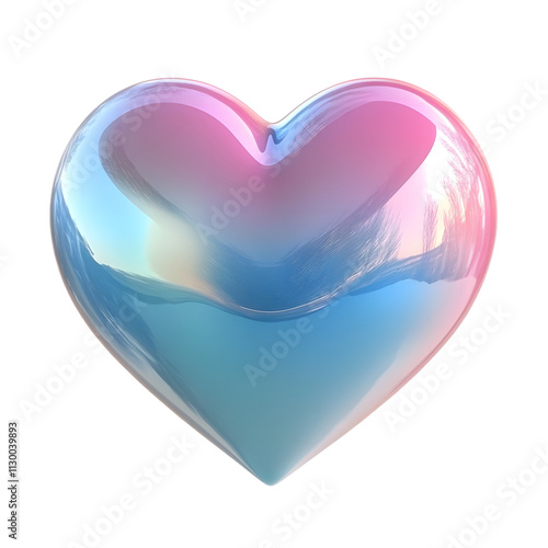 Wallpaper Mural 3D heart with blue and pink color isolated on transparent background, cutout Torontodigital.ca