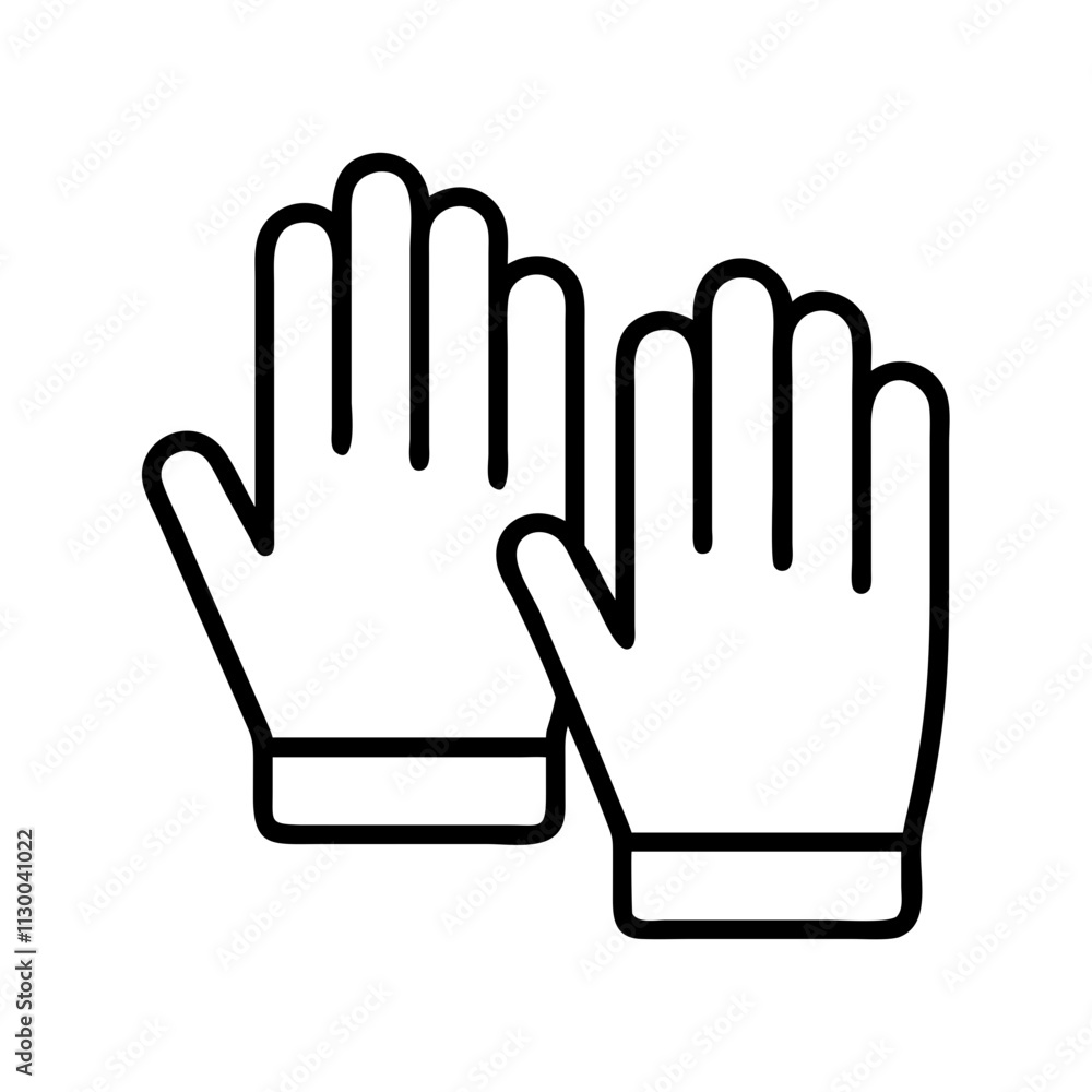 Obraz premium gardening gloves icon, spring line art, Spring icon - simple black line art icon of gardening gloves, symbolizing spring celebrations spring vector art 