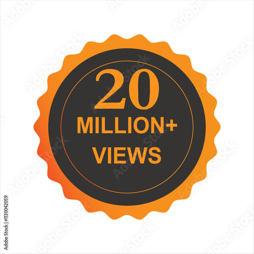 20 million Views vector post 20 million celebration. 20 million views. thank you congratulation. 20M+ views celebration background design circle twenty million view for social media platform