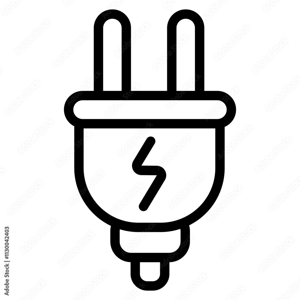 Obraz premium Power plug Line Icon