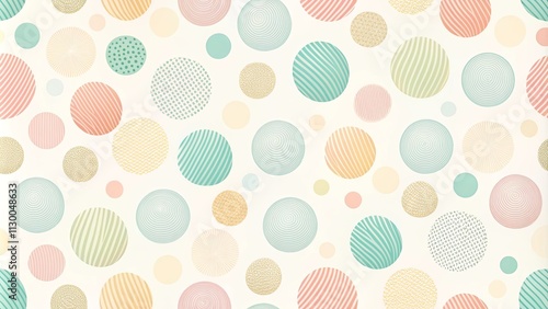 Abstract Pastel Circle Pattern Design with Textured Elements
