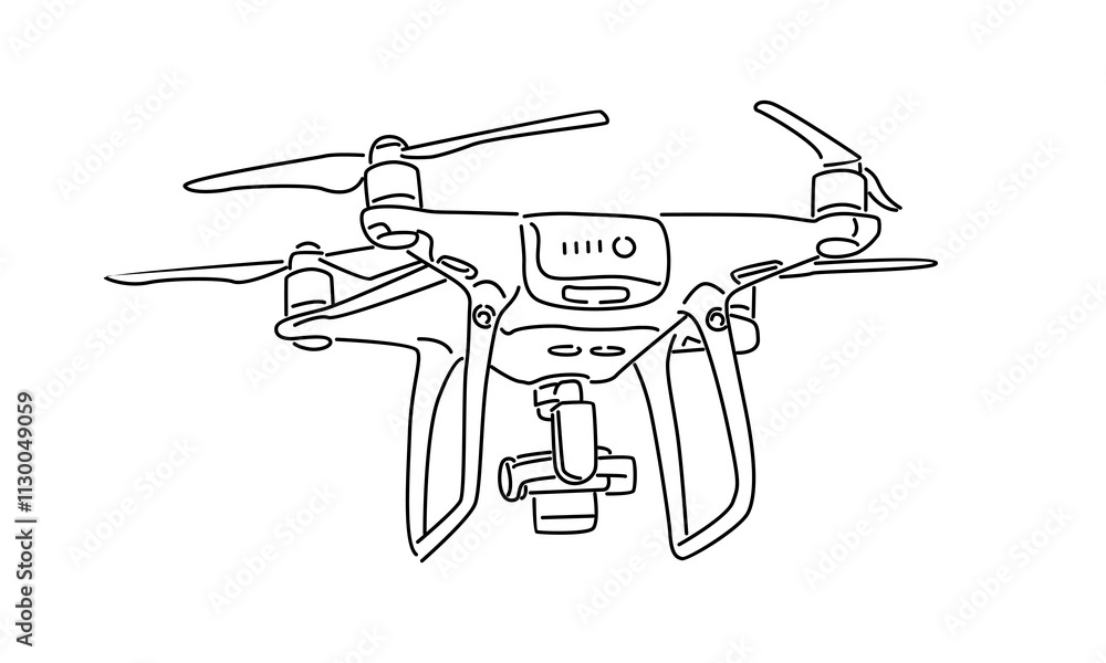 Obraz premium line art of drone illustration