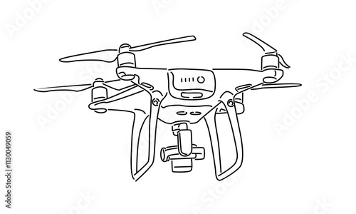 line art of drone illustration