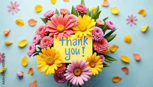 Vibrant bouquet of mixed flowers with a 