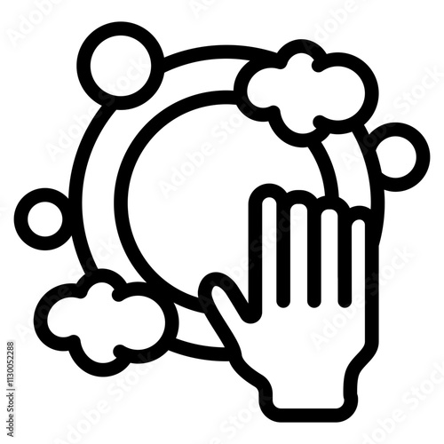 Washing dishes Line Icon
