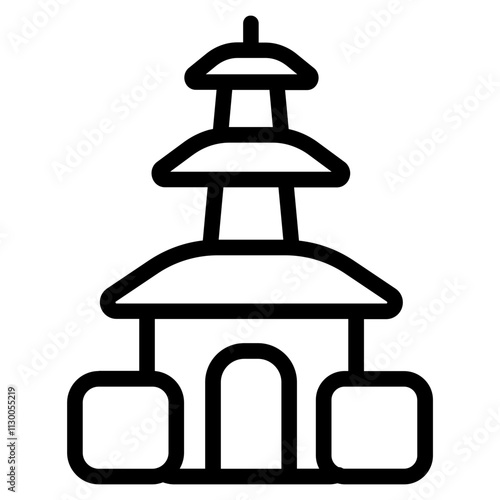 Asian temples Line Icon