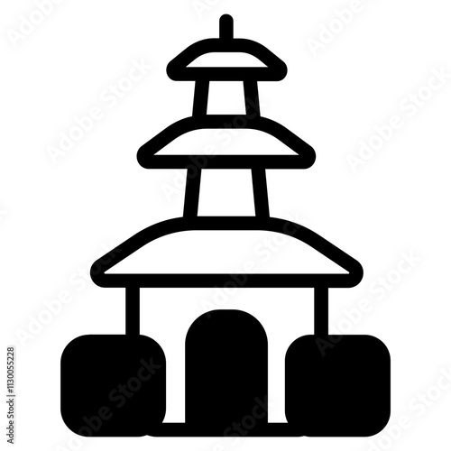 Asian temples Glyph Icon