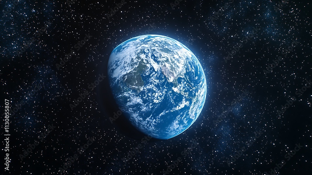 Obraz premium Background of the Earth at night stars and city light
