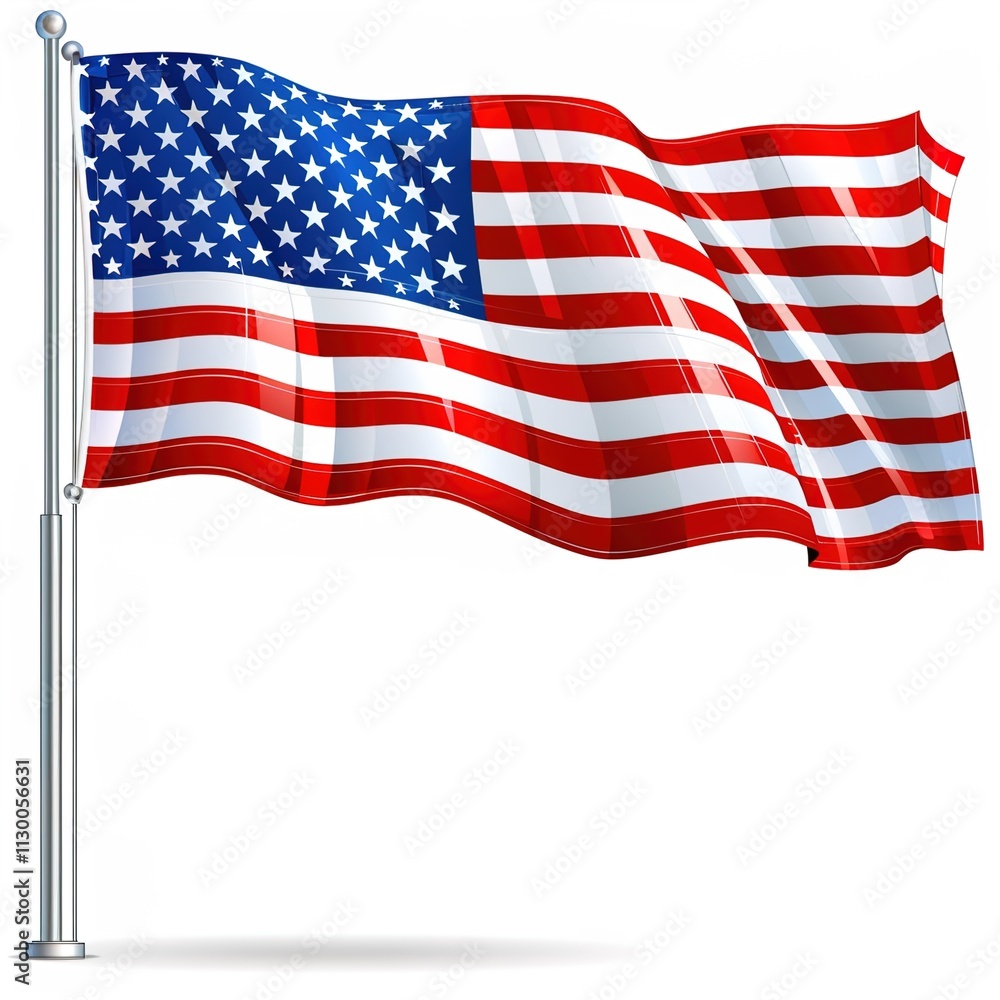 Fototapeta premium american flag isolated on white
