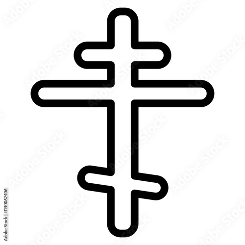 Russian Orthodox cross Line Icon