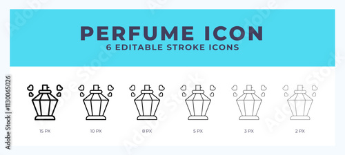 Perfume icon. Regular line. Thin line. Bold line. Vector illustration.