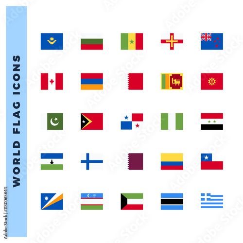 Free Download 25 World Flags Square. icons Pack. vector illustration. - GFXLoad