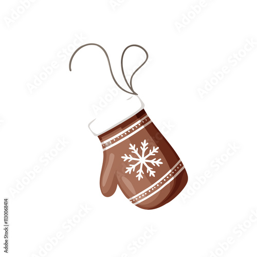 Christmas Mitten Sketch Celebration Decoration Winter Event Festival of X-Mas
