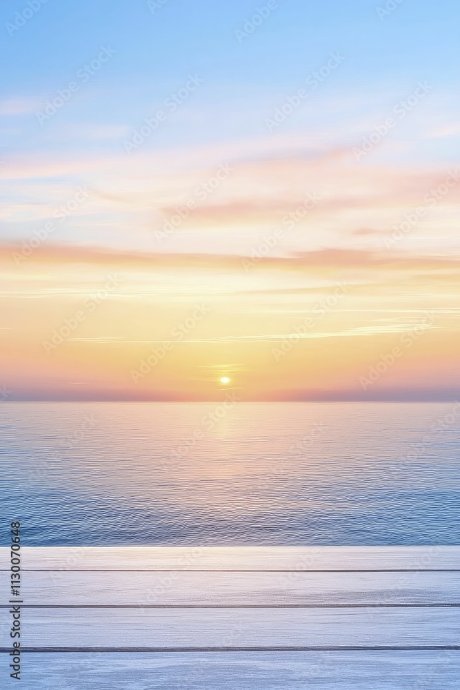 Obraz premium Travel itinerary featuring sleek modern design, pastel shades, top view perspective, complemented by tranquil ocean sunset ambiance.