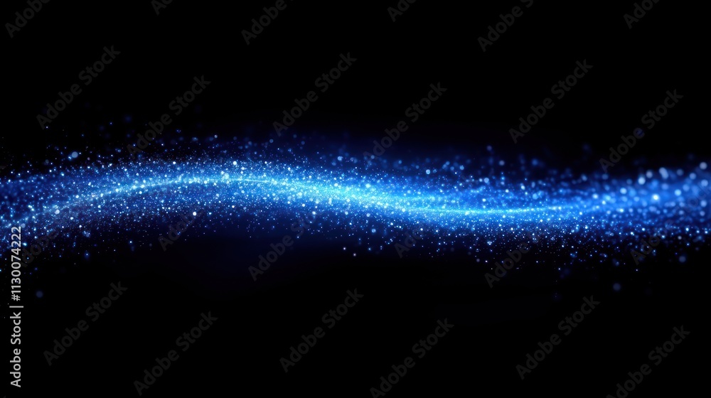 Obraz premium Abstract Blue Glimmering Sparkle Trail Background