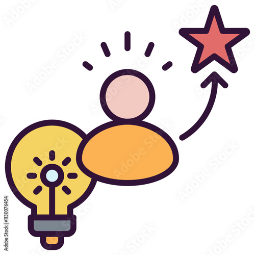 Enthusiasm Outline Color Icon