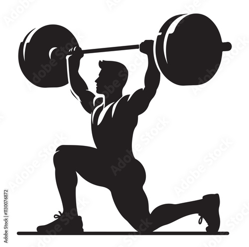 Weightlifter Silhouette vector illustration