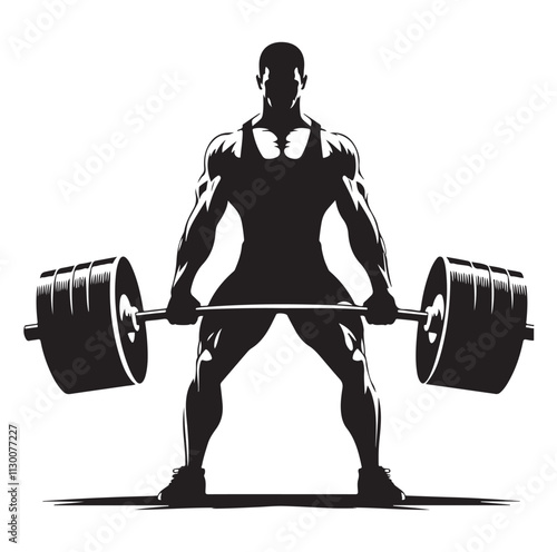 Weightlifter Silhouette vector illustration