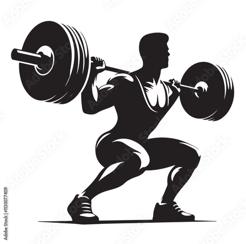 Weightlifter Silhouette vector illustration