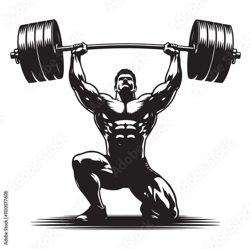 Weightlifter Silhouette vector illustration
