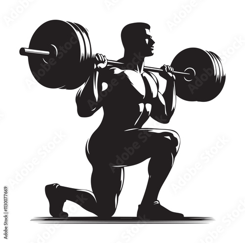 Weightlifter Silhouette vector illustration